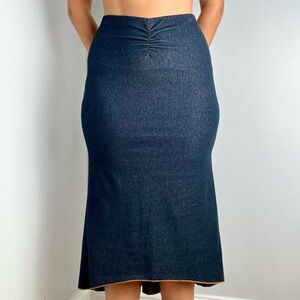 Y2K Dark Wash Midi Skirt